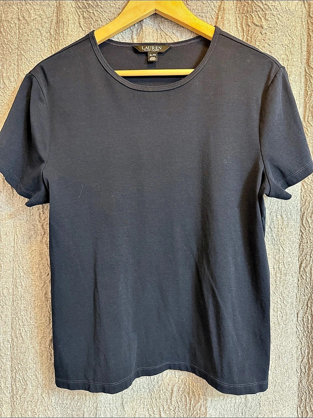 Lauren Ralph Lauren Short Sleeve T-Shirt in Black Size XL NWT